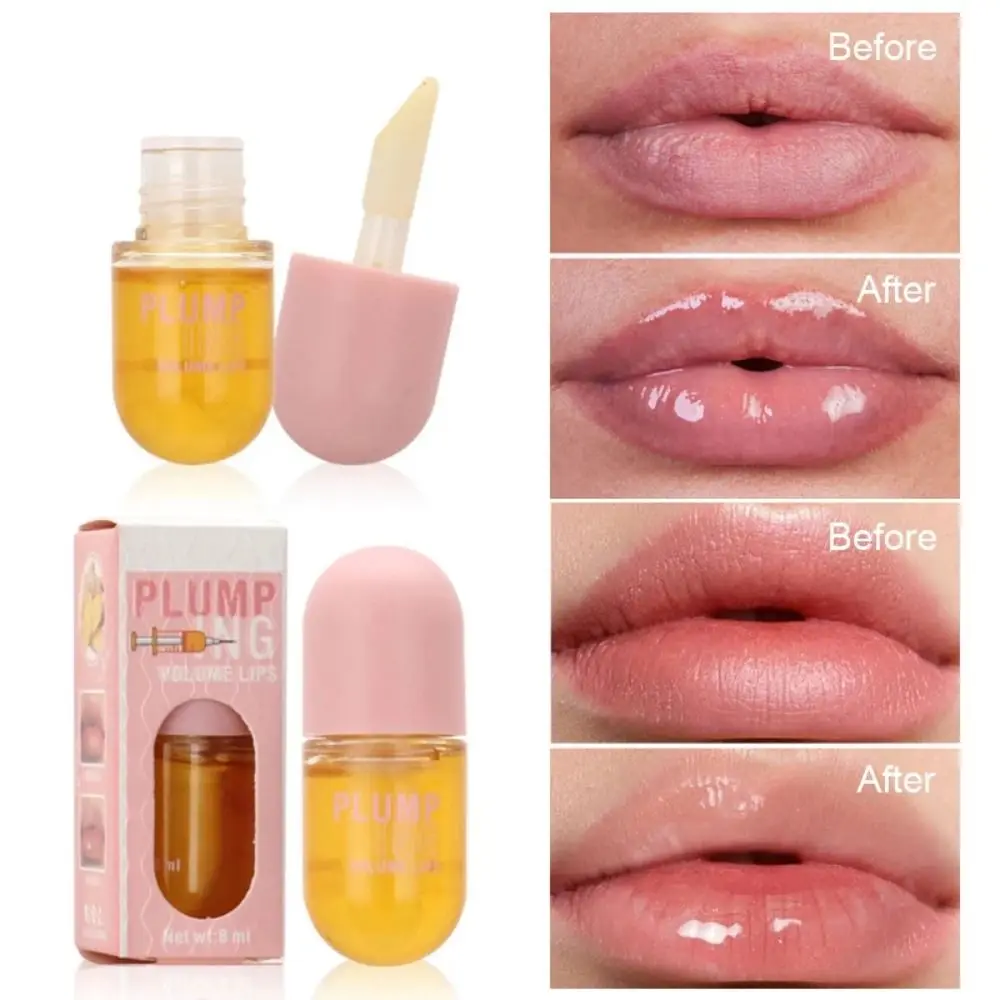 

New Long Lasting Lip Plumper Oil Instant Gloss Lip Sleeping Mask Fade Lip Lines Moisture Lip Serum Collagen