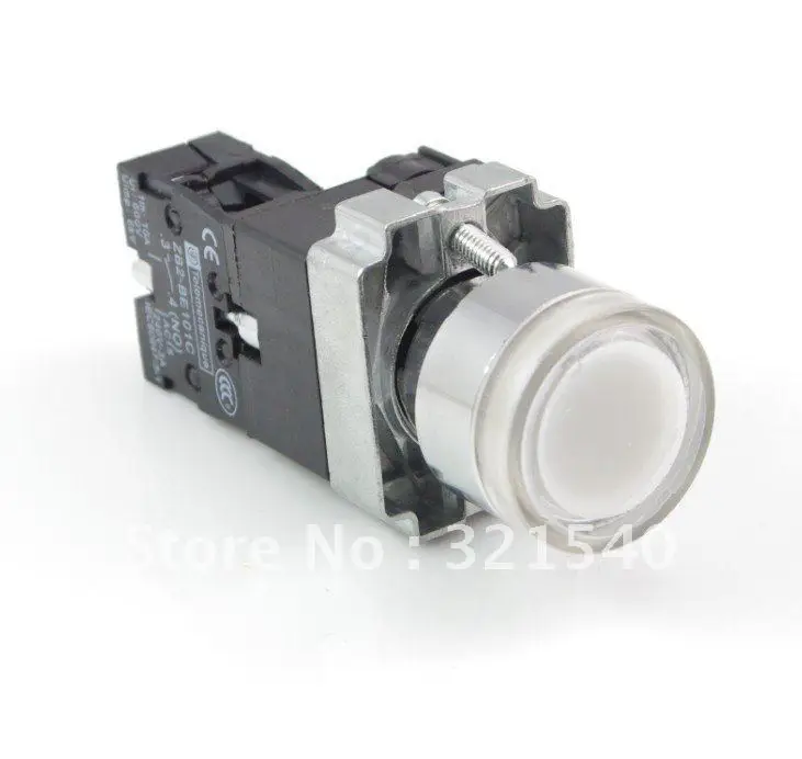 1 N/O XB2BW31B1C Momentary White Flush Pushbutton With 24VDC Pilot Light Lamp