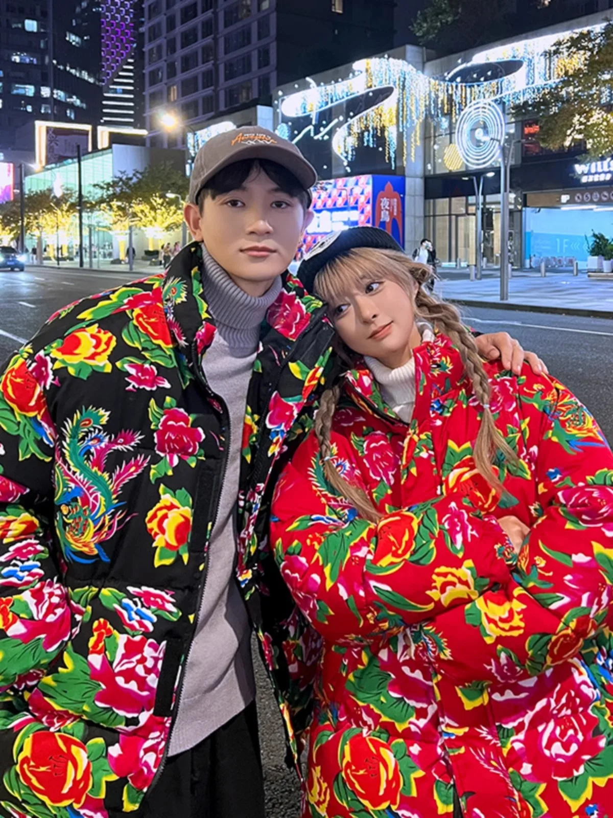 

Мужская утепленная хлопковая куртка с цветочным принтом, воротником-стойкой, повседневная, для отдыха, зимняя верхняя одежда, молодежная мода Bullworld