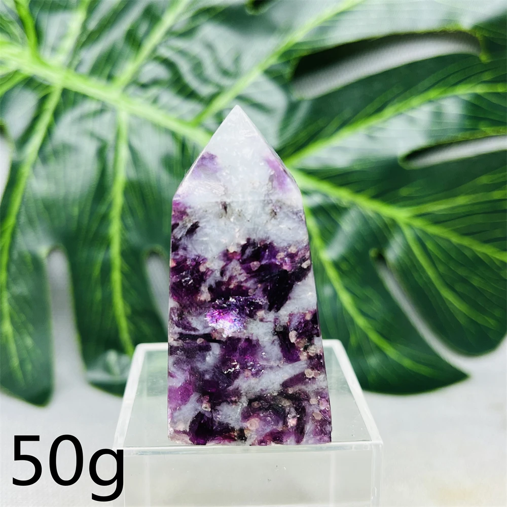 Natural Gem Tower Purple Glitter Mica Handmade Home Room Decoration Holiday Gift Witchcraft altar Prayer Spiritual Stone Healing