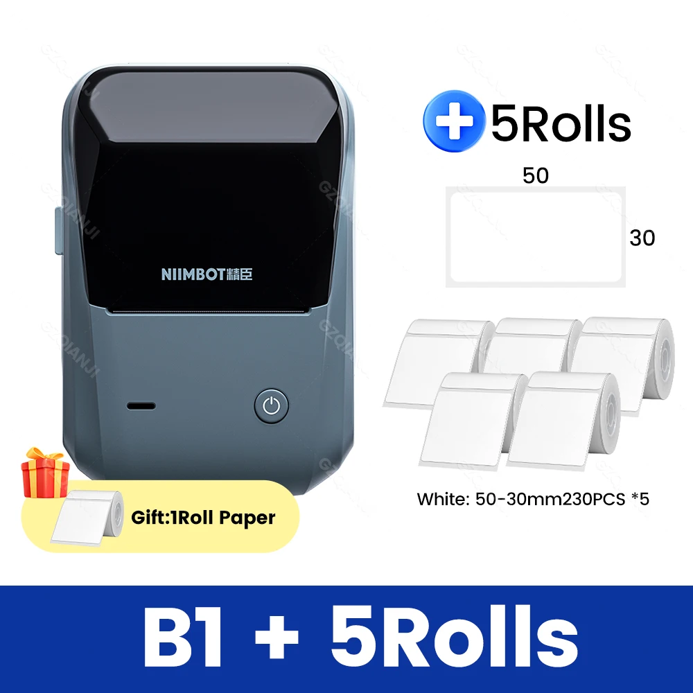 Lot De 2 Rouleaux Étiquettes Niimbot B1 B21 B3S 40x30mm - 230 Étiquettes Par Rouleau - Blanc
