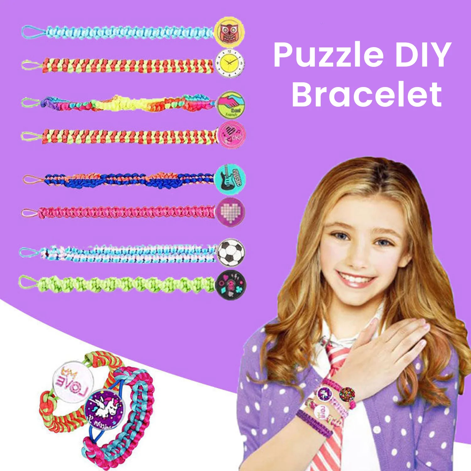 DIY Hand Rope Braider Set Bracelets Rope Weaver Kit Bracelet Maker Set Adjustable Colorful Handmade Bracelets Handicrafts