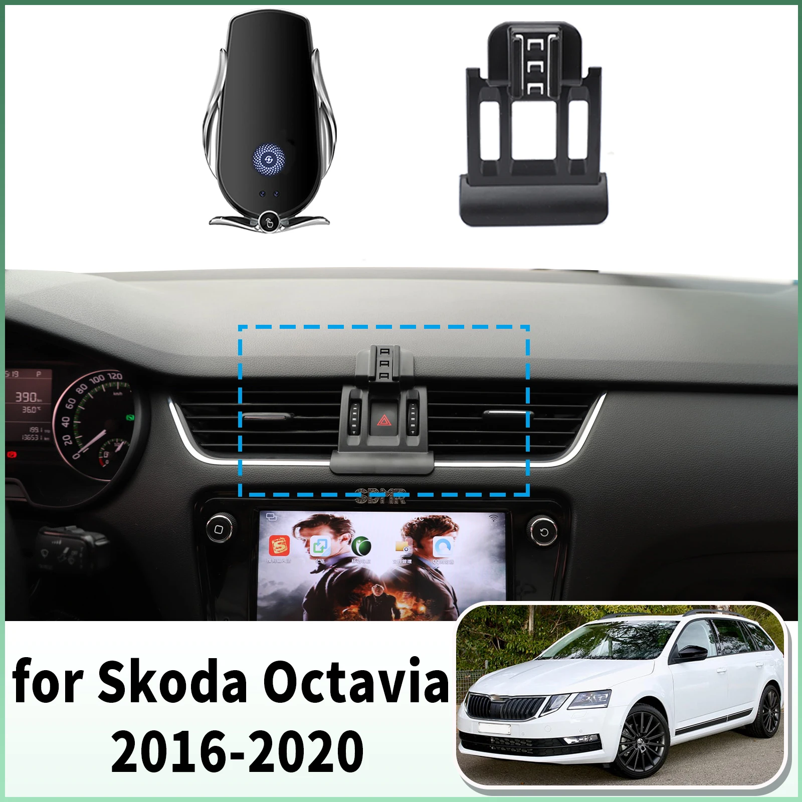 

​​fit for Skoda Octavia 2 Octavia 3 2016-2020 Specific Dashboard Navigation Phone Holder Mount Design Car​​ accessoires