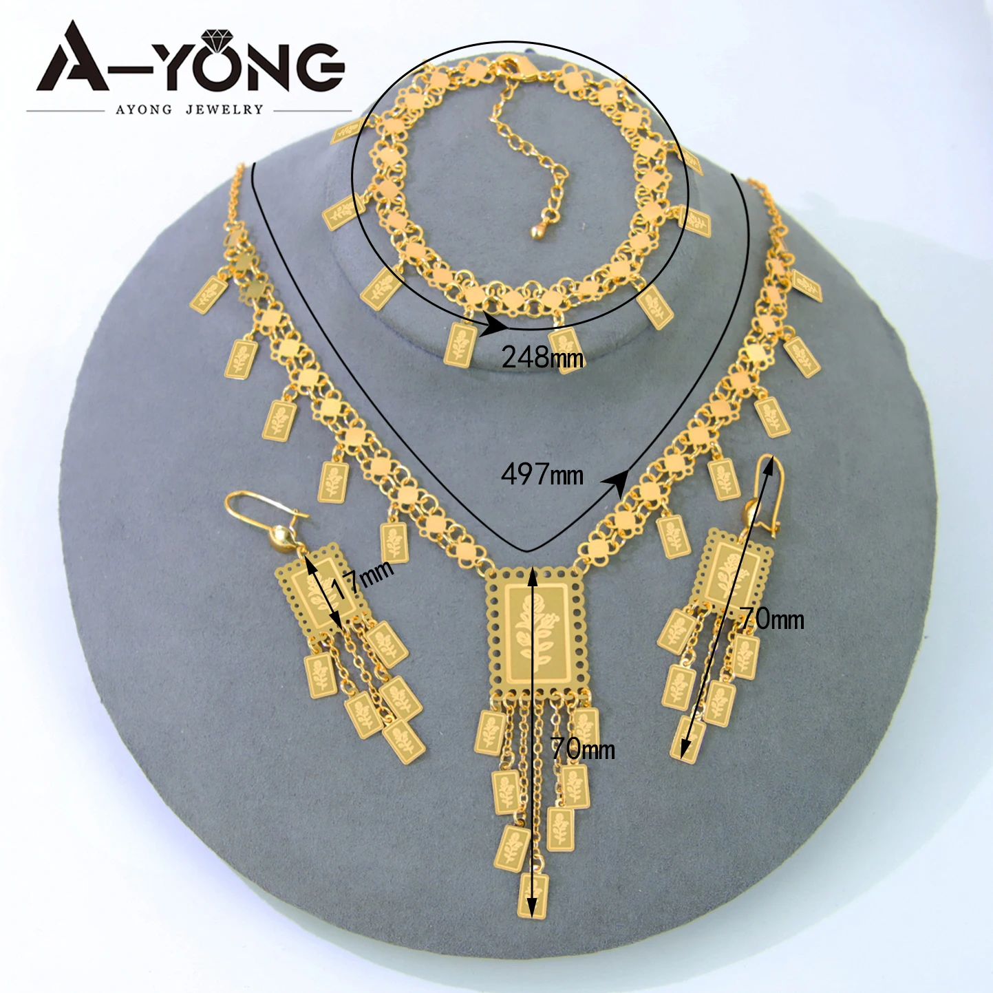 Arabische Hochzeit Gold Schmuckset 21k vergoldet türkische Münzen Anhänger Halskette Dubai Frauen Event Party Vintage Schmuck – Detail 7