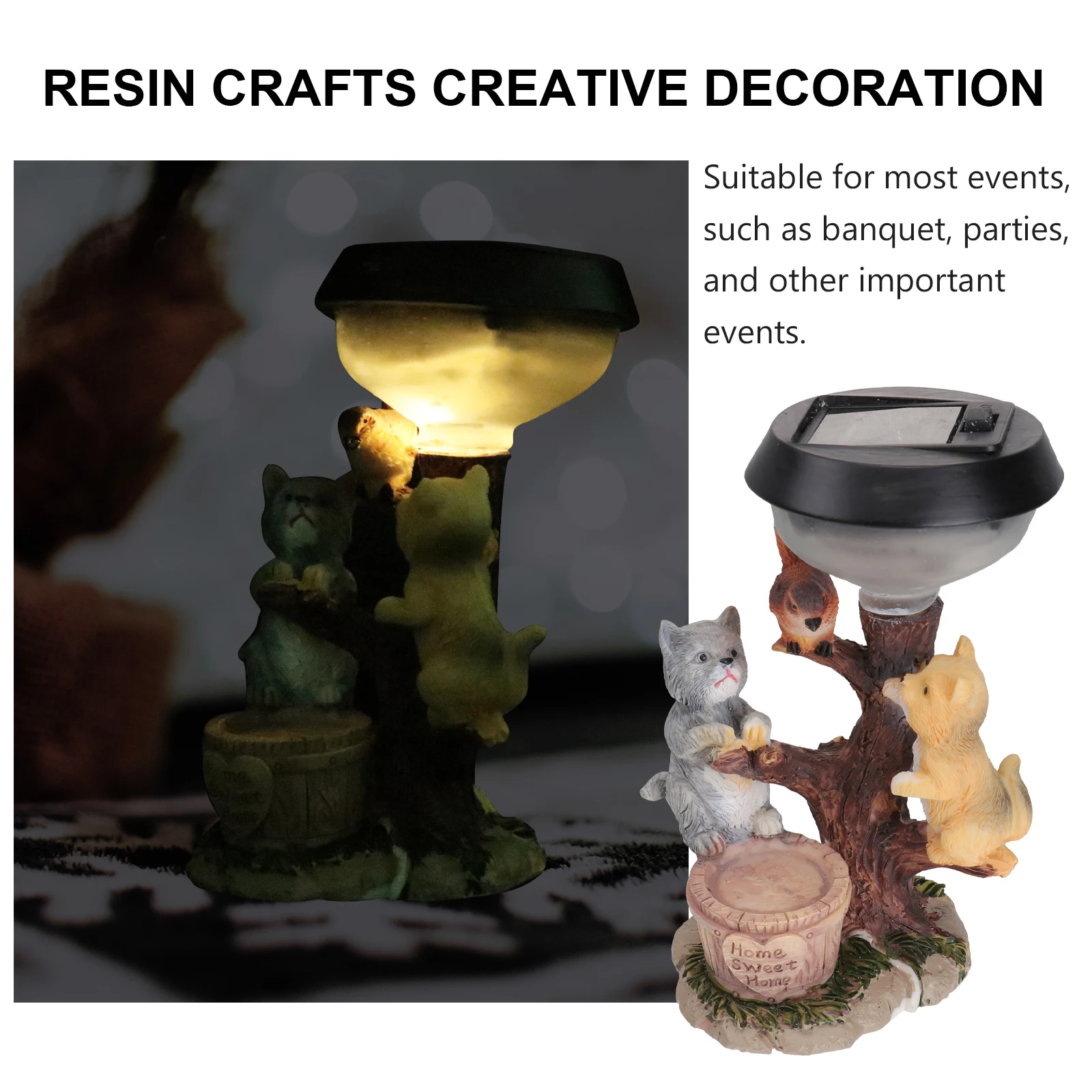 

Powered Resin Courtyard Plastic Solar Outdoor Decoration Courtyard Light Garden Yard Lighting Gifts Solar Light