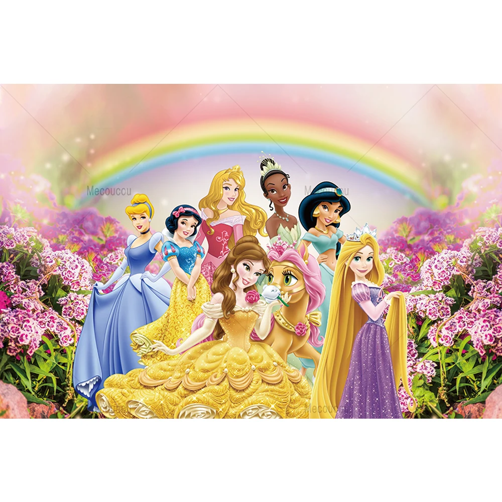 Disney Princess Photography Backdrops, Birthday Party Decor, Baby Shower recém-nascido, Kids Photo Studio, Girl's