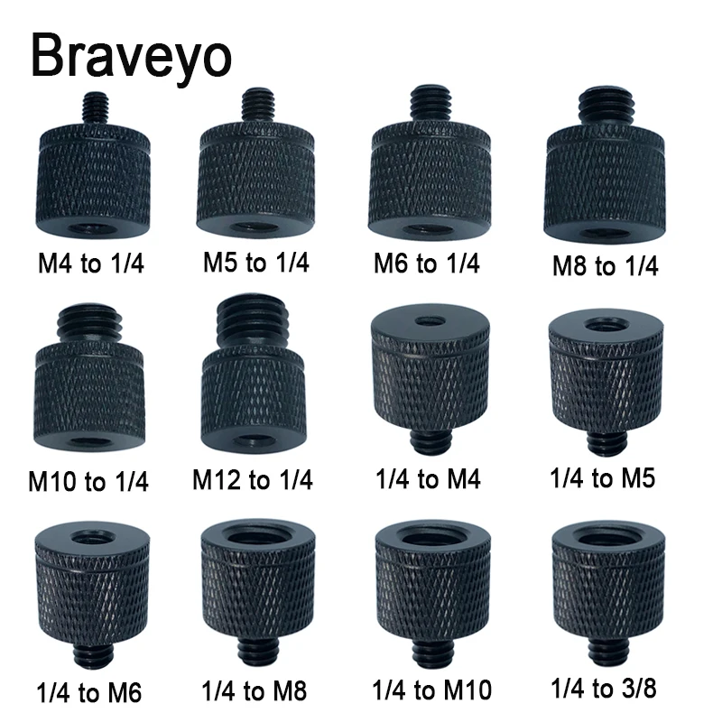 Conversion Screw 1/4 to M4 M5 M6 M8 M10 Inch Projector Bracket Adapter Photography Accessories For Dslr Camera Tripod Ballhead