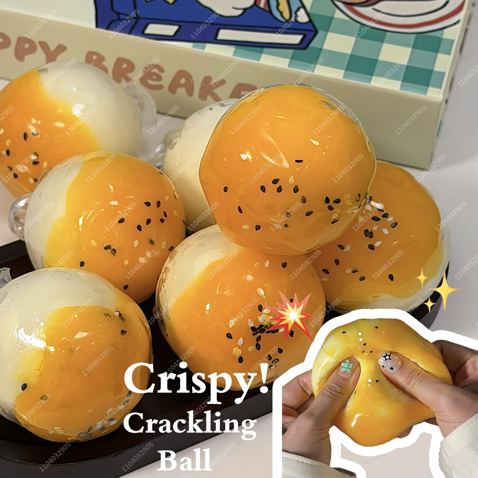 Pelota Antiestrés de Cera Ranglante con Sonido de Pastel de Huevo Crujiente, Juguete Blandito para Adultos con Sonido ASMR Satisfactorio, Juguetes Fidget Antiestrés