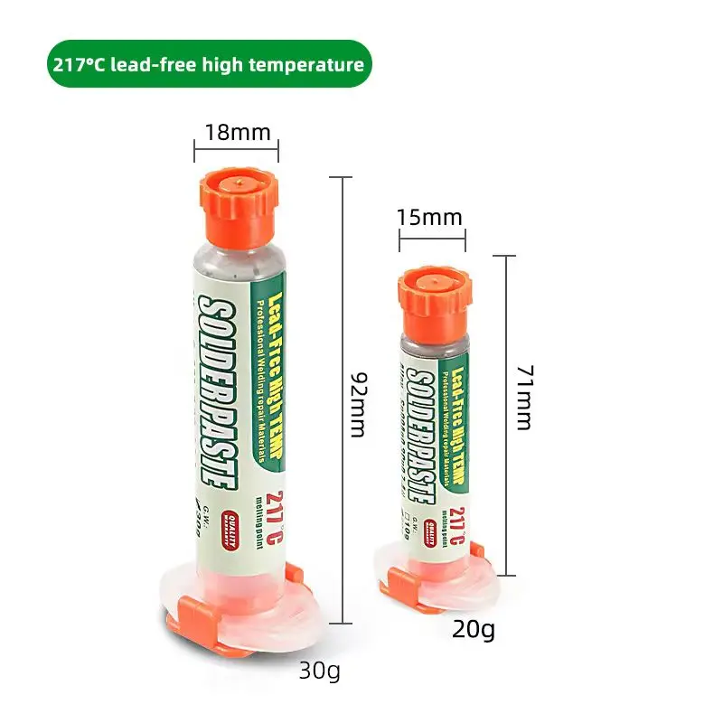 معجون لحام القصدير صديق للبيئة ارتفاع درجة الحرارة تدفق Sn99Ag0.3Cu0.7 للهاتف المحمول IC CPU BGA SMD إصلاح الهاتف