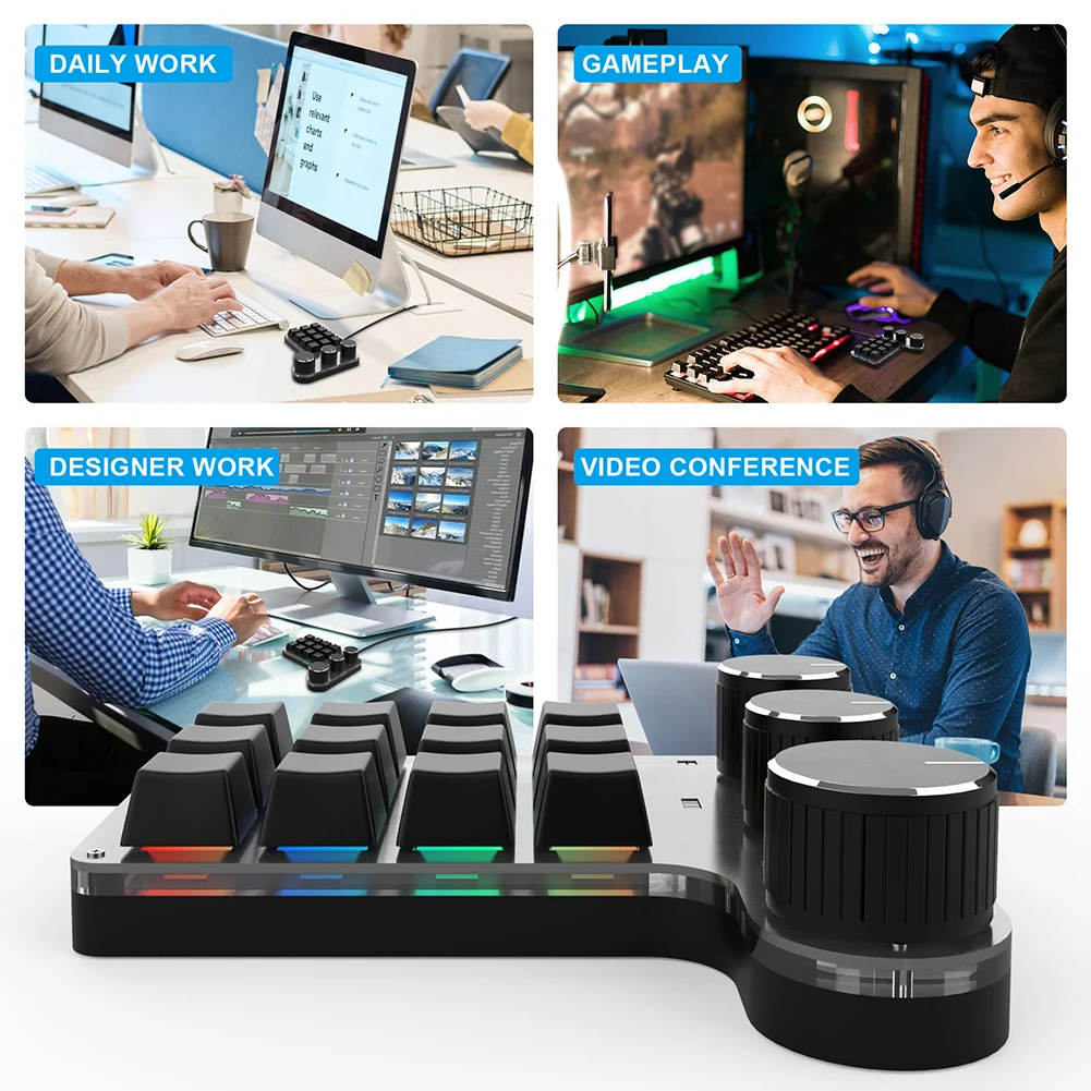 لوحة مفاتيح مخصصة قابلة للبرمجة RGB لوحة مفاتيح عالية الدقة 7 ألوان لوحة مفاتيح صغيرة خفيفة بلوتوث متوافقة مع أجهزة الكمبيوتر المحمول ماك بوك