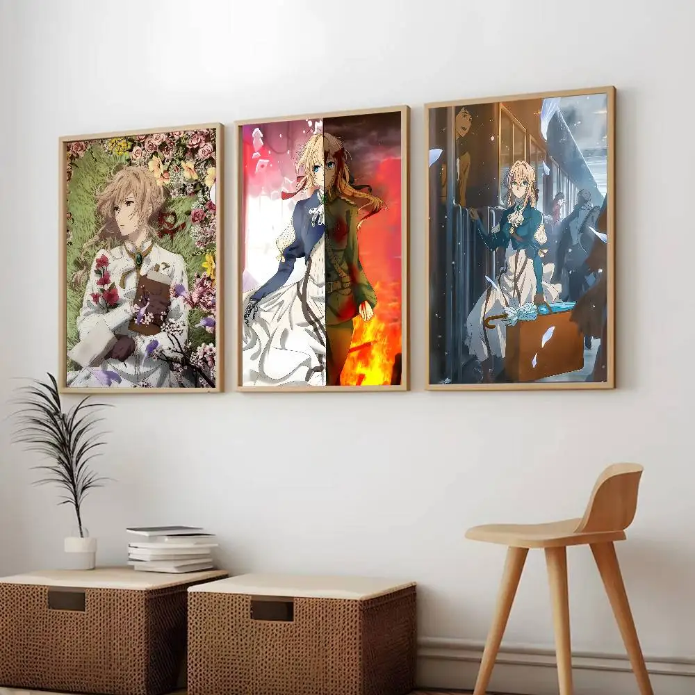 Japanese Anime Violet Evergarden-Cartoon Poster Canvas painting poster with prints Home bedroom living room decoration gift