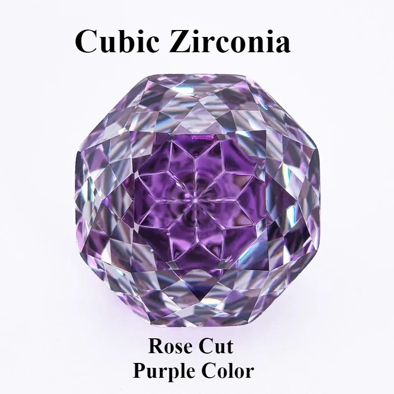 

Cubic Zirconia Special Rose Cut Purple Color Gemstone Bead Wholesale and retail for Diy Advanced Jewelry Rings Earrings Making