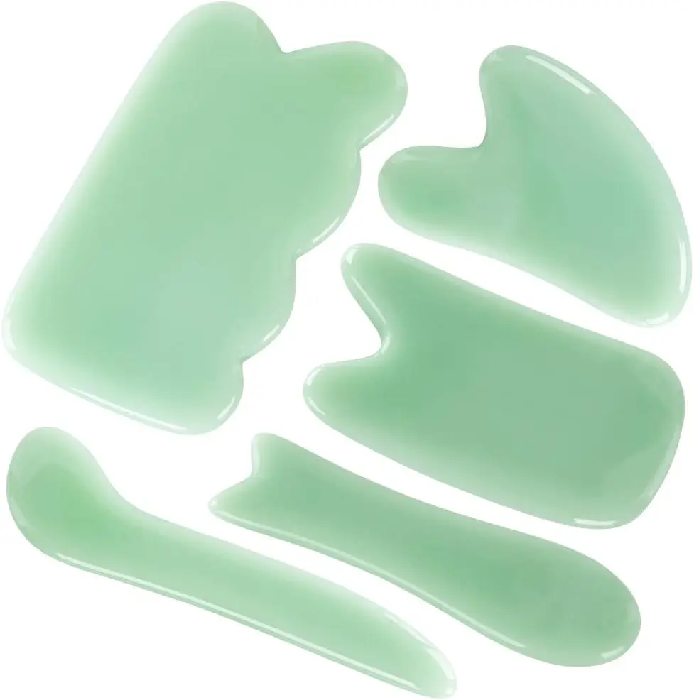 

5-Piece Gua Sha Stone Set for Face and Body Massage, SPA Therapy Tool for Muscle Pain Relief and Relaxation