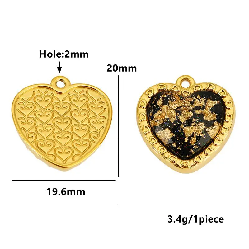 3pcs Stainless Steel Zircon Black Butterfly Star Heart Charm Oval Pendant for DIY Necklace Earring Jewelry Making Accessories view 3