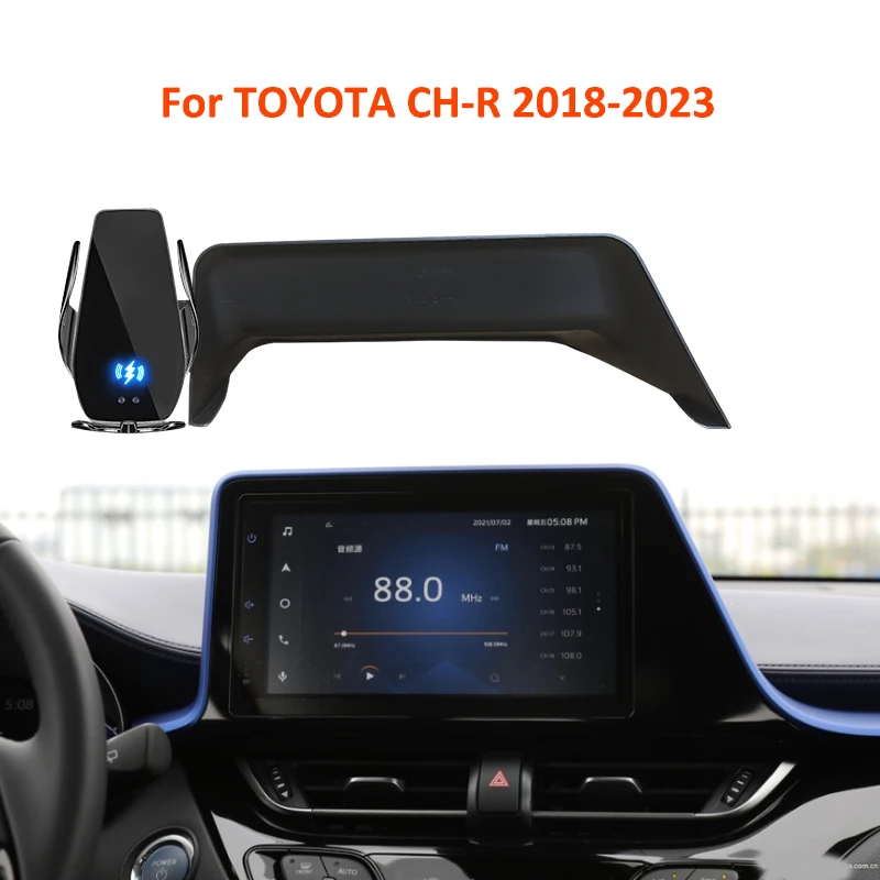 Screen Mounting Car Phone Holder 15W Fast Charging Wireless Support Smartphone Holder For Toyota CH-R GPS Bracket