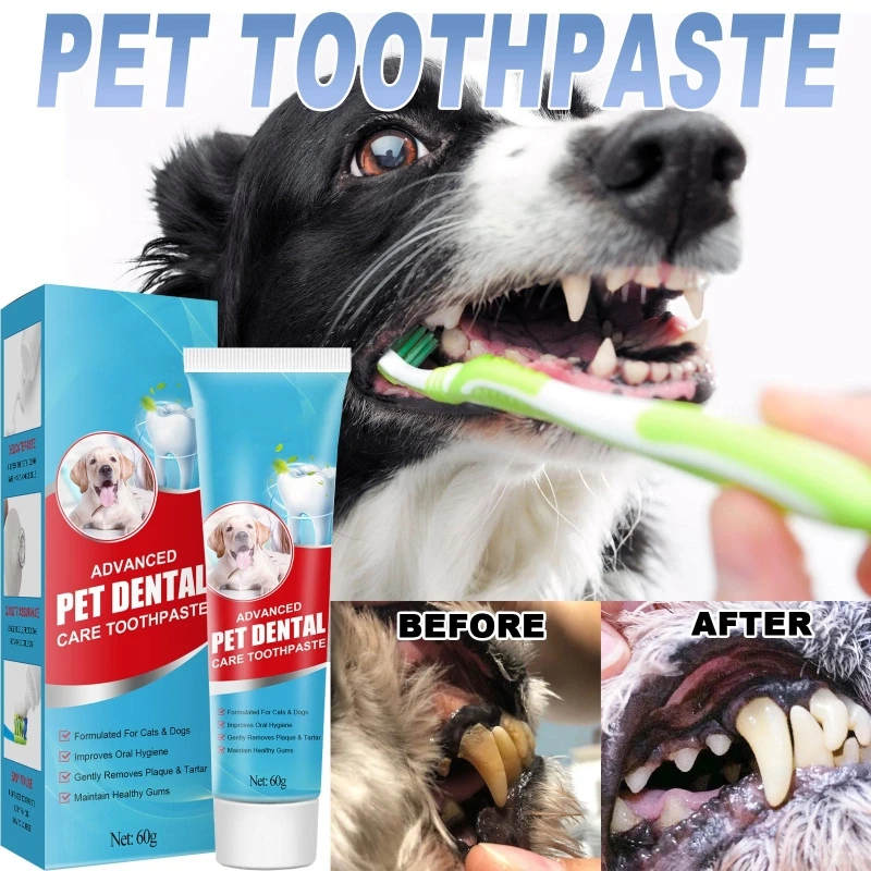 Dog Toothpaste Pet Dental Gel for Tartar Control Mint Flavor for Fresh Breath 2.