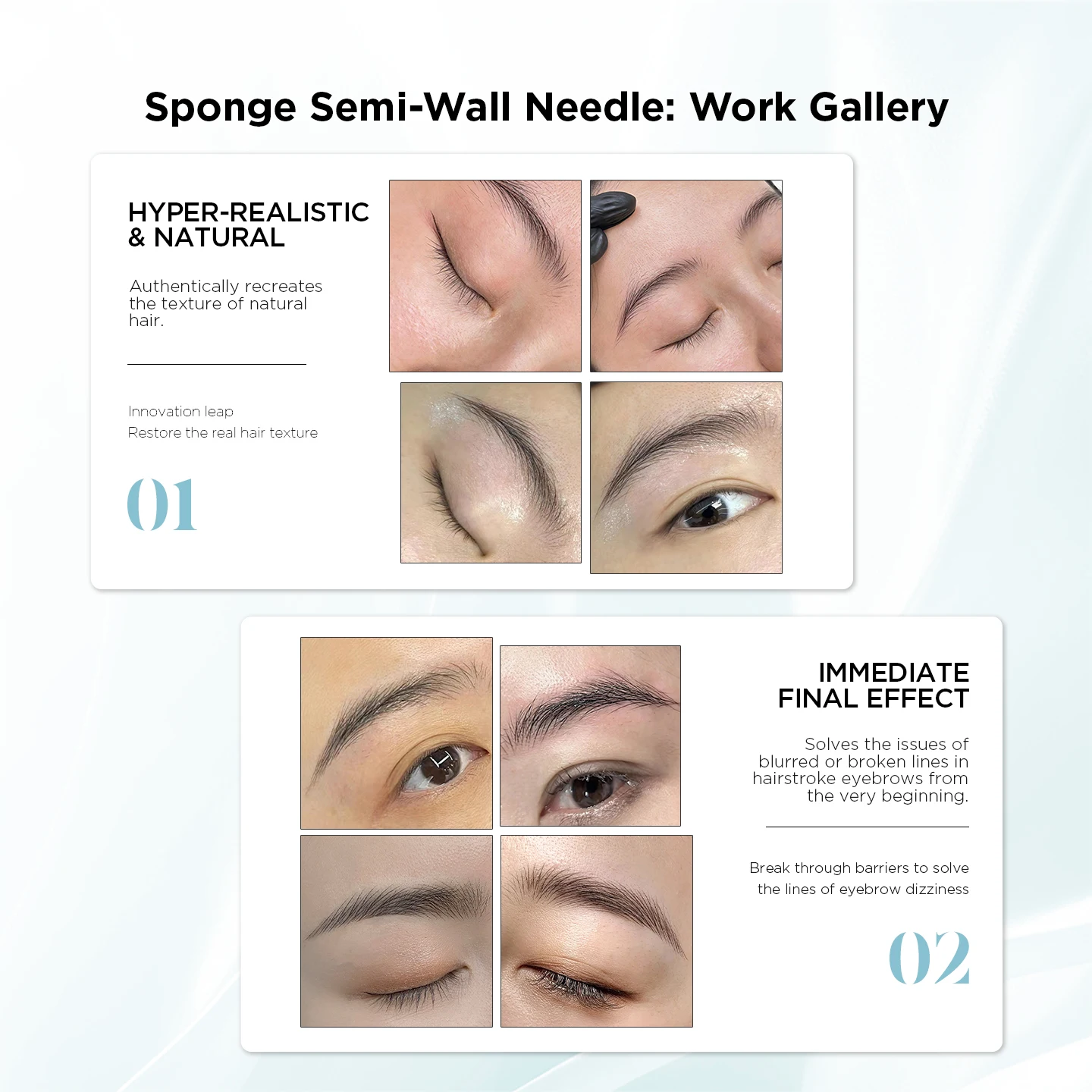 10Pcs U14/0.18-ST Universal Tattoo Cartridge Needles Built-in Sponge Half-wall Needle For Tattoo Machine For Eyebrow Lips Tattoo - Image 6