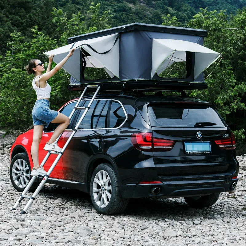 Aluminum alloy straight support roof tent, outdoor SUV car tent, hydraulic automatic quick drive