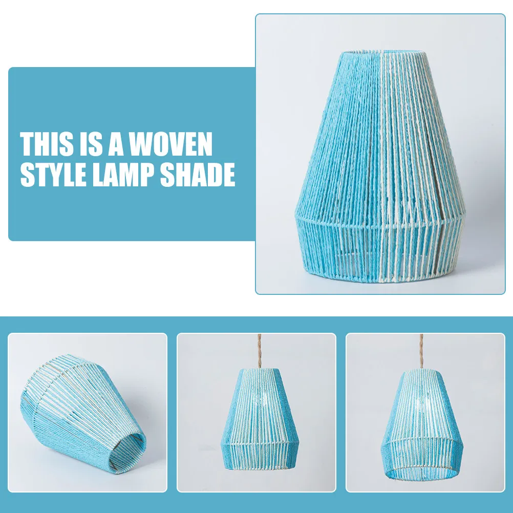 

Natural Lighting Woven Lampshade Boho Chandelier Cover Easy Install for Restaurant Bedroom Woven Lampshade Pendant Lamp Shade
