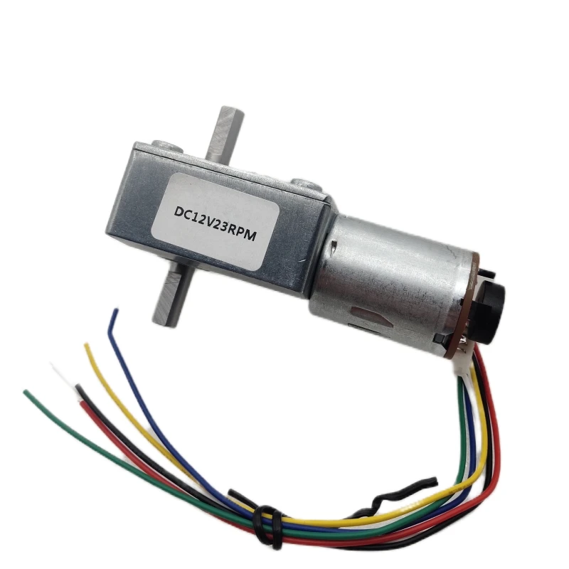 مايكرو تيار مستمر 6 فولت 12 فولت 24 فولت محرك معشق دودة مع جهاز تشفير القاعة سرعة منخفضة قابلة للتعديل سرعة وعمود إخراج مزدوج قابل للعكس #1