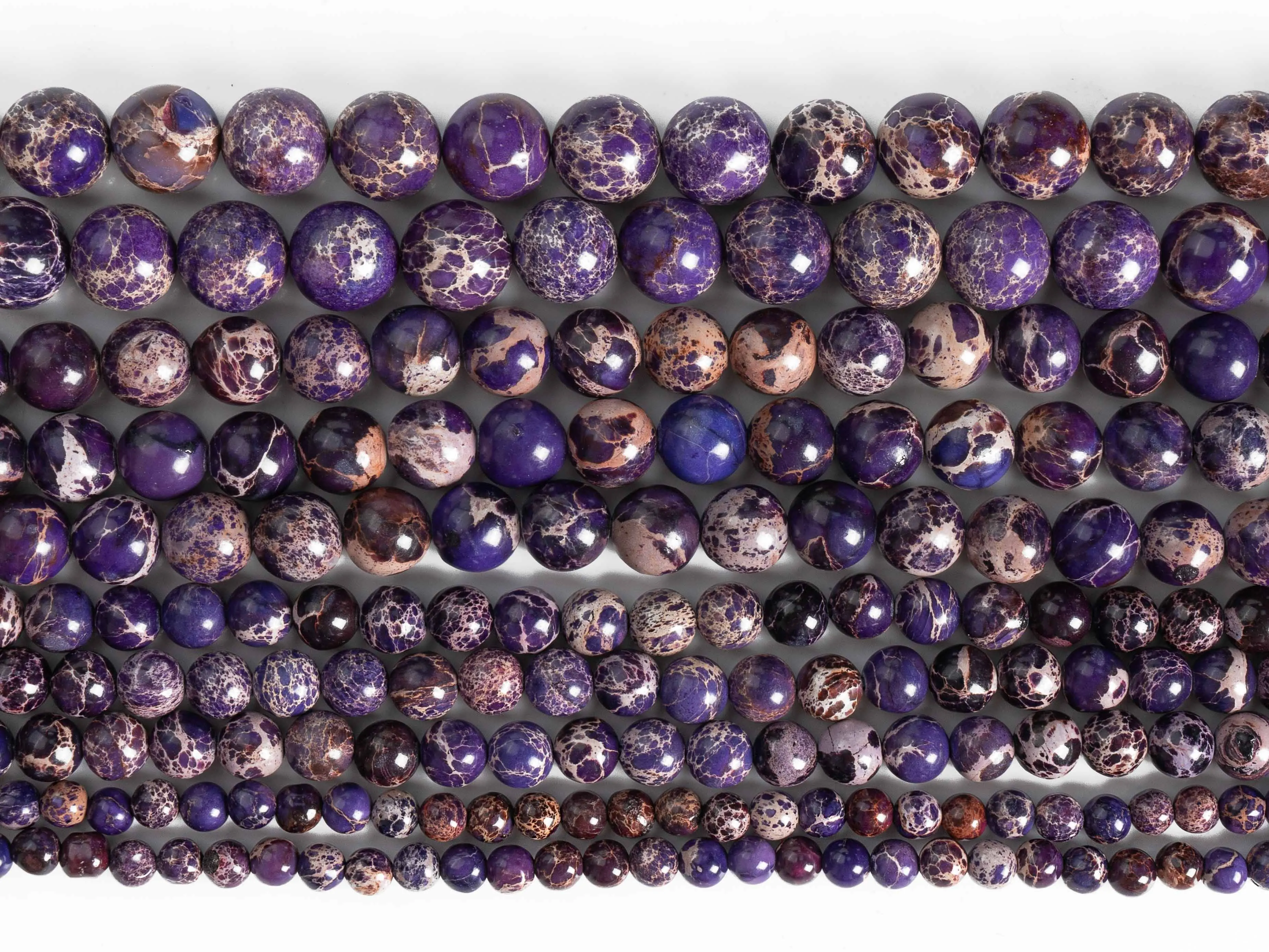 Grape Purple Sea Sediment Imperial Jasper 4mm 6mm 8mm 10mm Grade AAA Loose Beads Round Shape for Jewelry Making