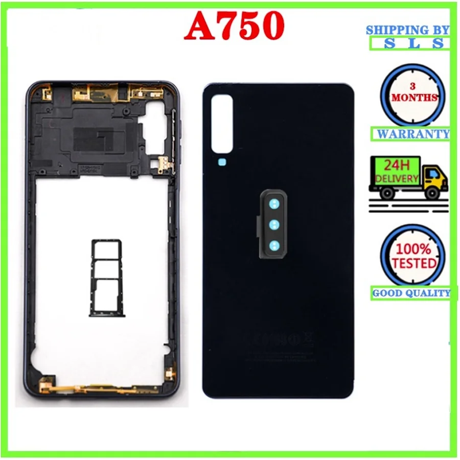 For Samsung Galaxy A7 2018 A750 Full Housing Middle Frame A750F Battery Back Cover Housing Case+ Sim Card Tray