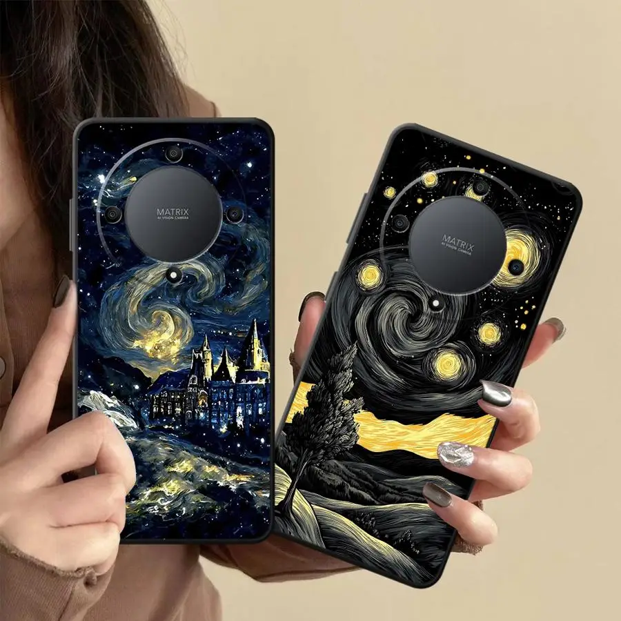 Coque de téléphone Van Gogh Night Sky Funda pour Honor X8 Magic5Lite 70 X7 X9a X5b 200 400 Lite X6 90 8X