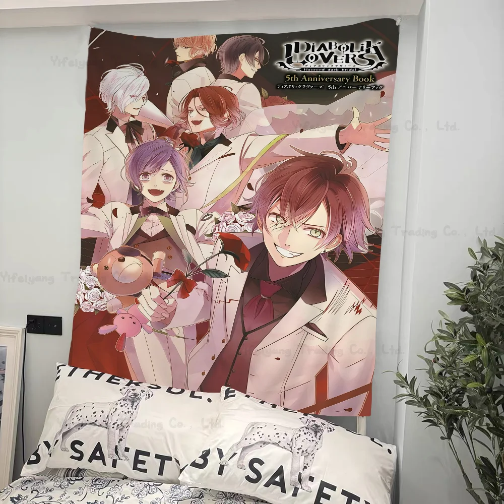 

Anime DIABOLIK LOVERS Tapestry Art Printing Japanese Wall Tapestry Anime Wall Hanging Home Decor