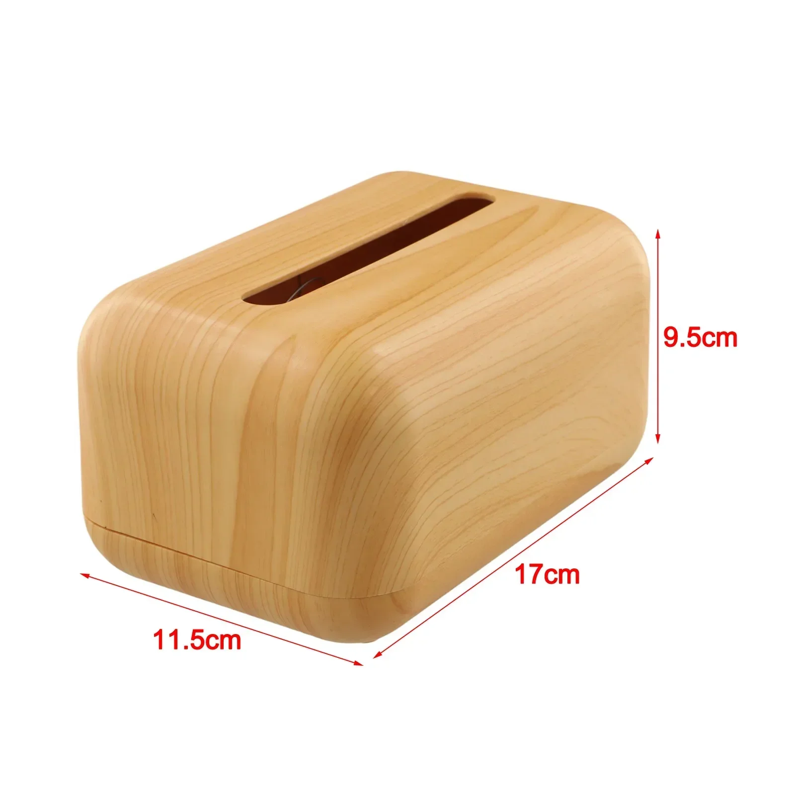 Wood Printed Magnetic Tissue Box with Spring Loaded Feature and Non Slip Bottom for Secure Placement in Various Settings