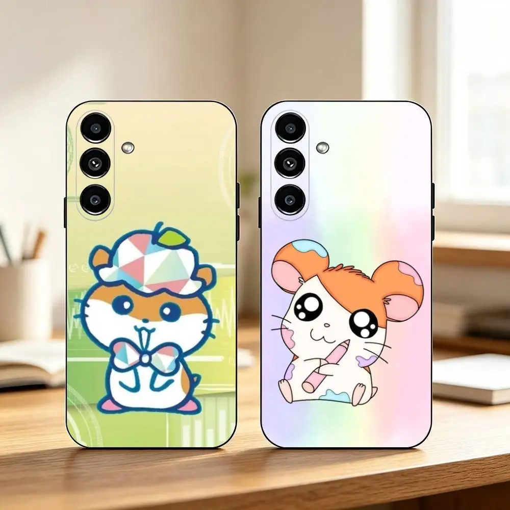 Hamtaro H-Hamster Cartoon  Phone Case Black Silicone Soft For Samsung Galaxy A73,A72,A71,A70,A53,A52,A51 Gift