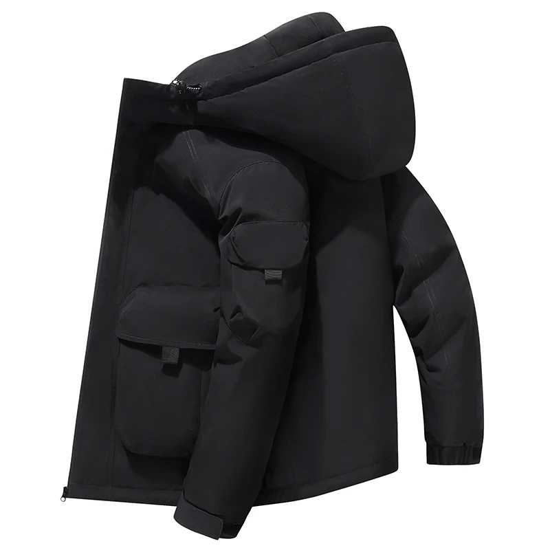 

2025 New Sle ular ort Hooded Thiened down Jaet for Men And Women Youth Faion Top Trendy White Du down Coat