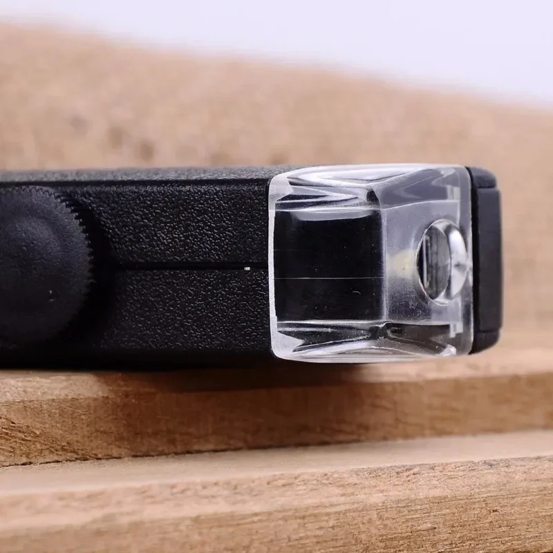 Microscopio de lupa de bolsillo iluminado 160x-200x, microscopio portátil de mano, lámpara LED, lupa de joyería ligera