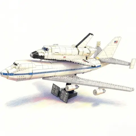 2147 pieces of creative space shuttle carrier model building blocks airplane set children's building blocks toys Christmas gifts