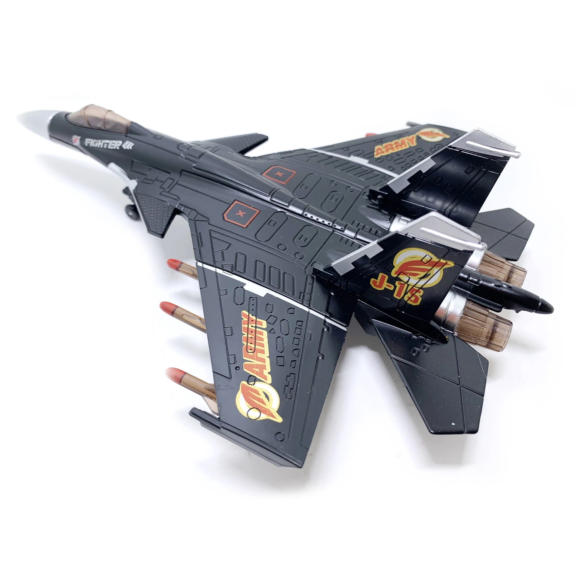 1:87 China J-15 Jet Fighter Diecast Military Aircraft Model Toys Pull Back Warplane With Sound LIght Kids Toys B114