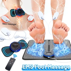 Electric EMS Foot Massager Pad Pulse Acupuncture Point Pen Feet Massage Mat Muscle Stimulation Device Relief Pain Relax Tools