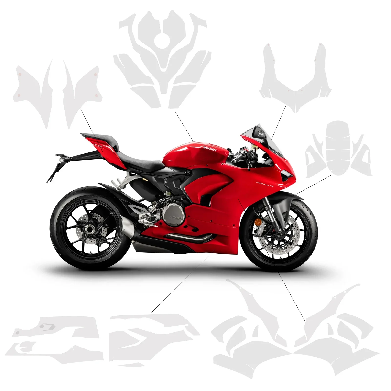 Panigale V2 Accessories TPU Body Protection Sticker For Ducati PANIGALEV2 2020-2024 Motorcycle Complete Paint Protection Set