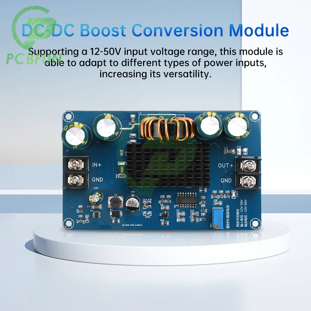 

DC-DC 12-50V Boost Converter Module 300W12A Synchronous Rectifier Boost Constant Voltage Adjustable Power Module