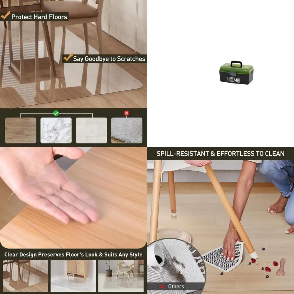 6x9ft Clear Anti-Slip Waterproof Vinyl Rug - Spill-Proof Protector for Home Floors, Easy to Clean Mat for Bedrooms and High Chai