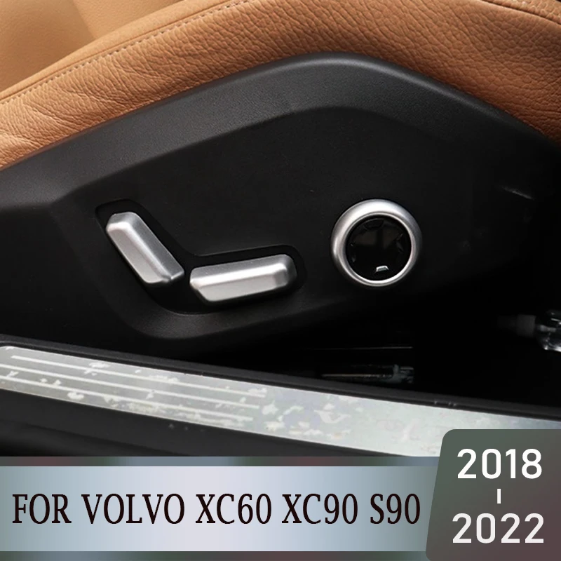 For Volvo XC60 XC90 S90 2018 2019 2020 2021 2022 Car Seat Adjustment Switch Knob Panel Trim Cover Sticker Interior Accessories