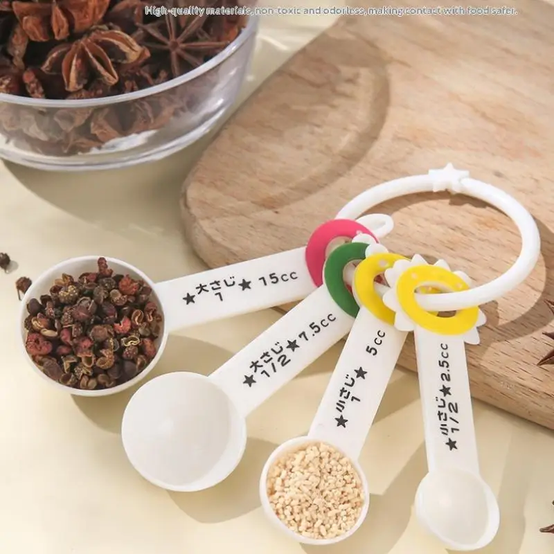 4Pcs Scale Measuring Spoon Teaspoon Multipurpose Spoon Cake Baking Flour Food Measuring Cup Home Kitchen Cooking Tools