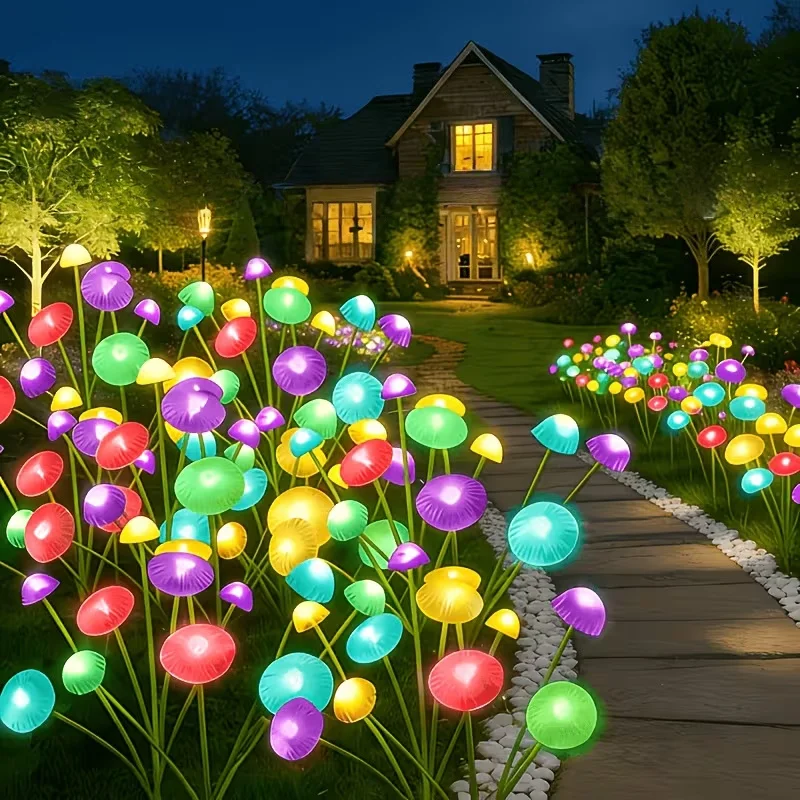 Solar Mushroom Jellyfish Garden Lights 6LED 8LED 10LED IP65 Waterproof Outdoor Lawn Pathway Party Holiday Decoration Lamp