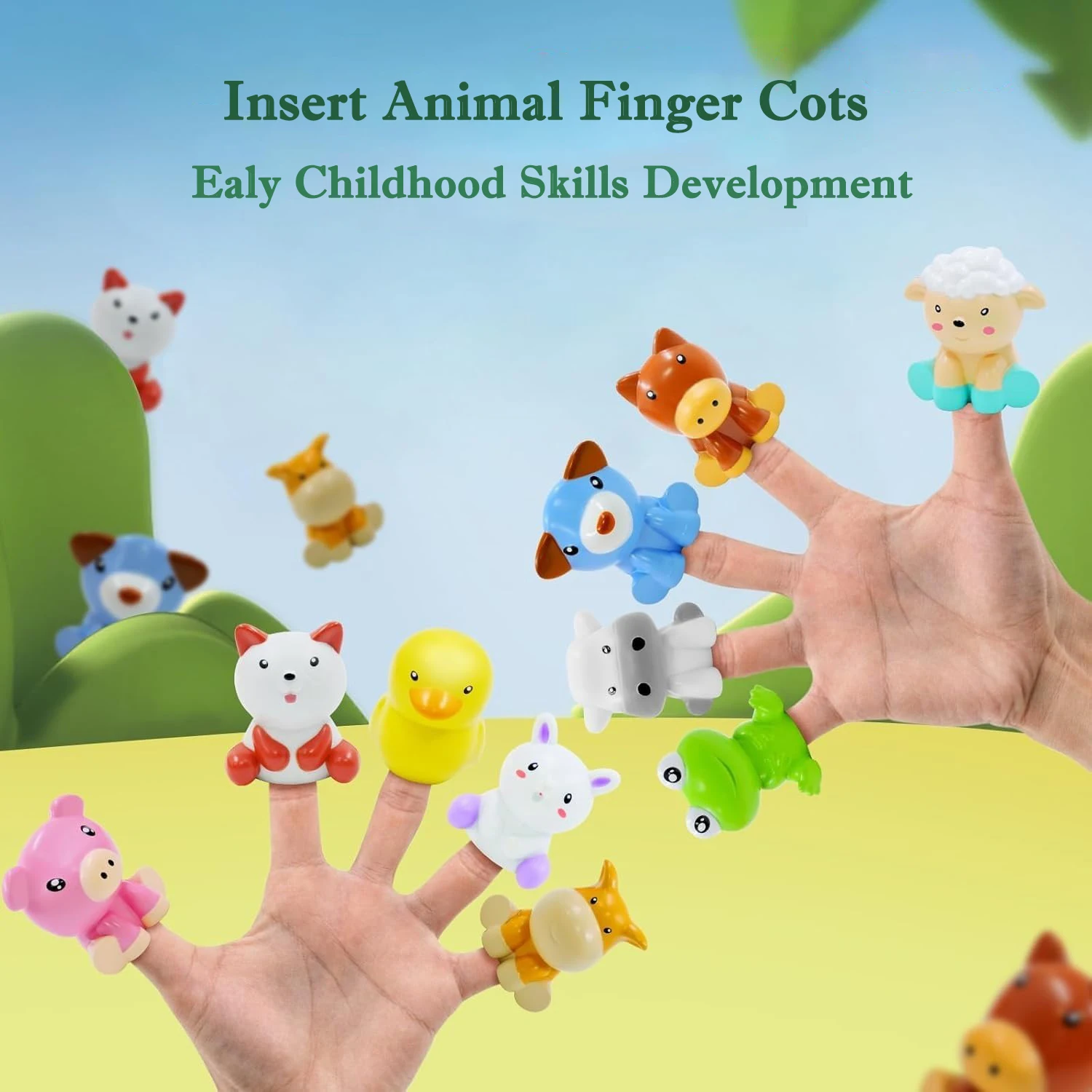 Bauernhof Tier Passenden Haus Montessori Spielzeug Für Kleinkind Regenbogen Finger Puppe Anzahl Erkenntnis Farbe Sortierung Paarung Spiele – Detail 6