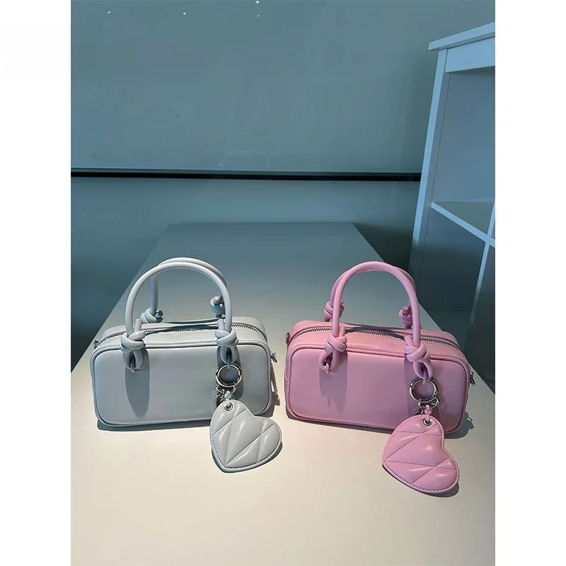 

Уникальный дизайн, сумка для боулинга, женская сумка, весна-лето, новая модная сумка через плечо Boston, белая корейская сумка