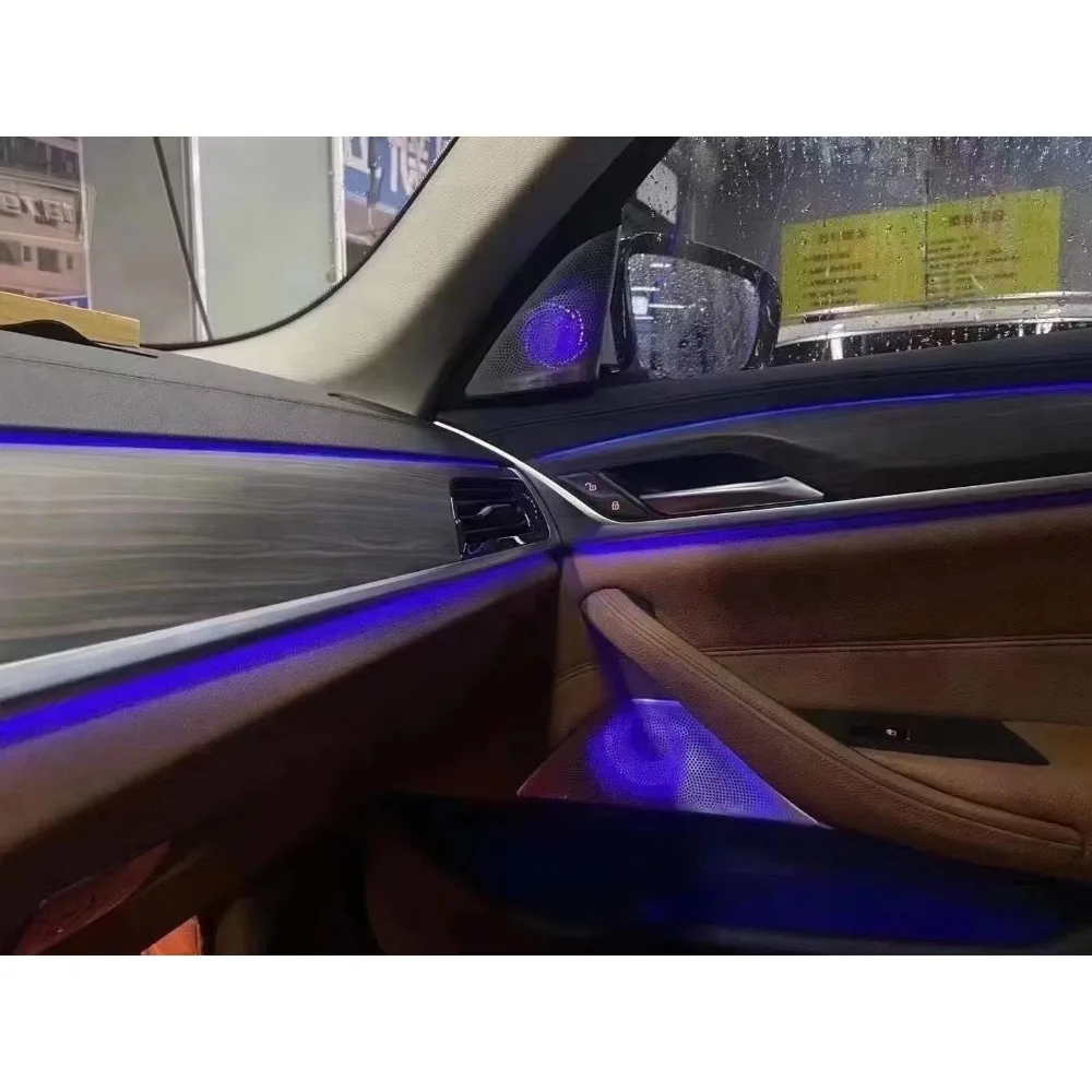 HYD – couvercle de haut-parleur B & W unique, 8 pièces, lumière ambiante pour BMW série 5 G30 G38, éclairage d'ambiance de voiture 525 528 530