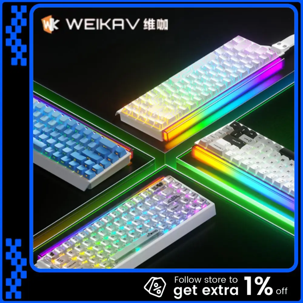

Weikav Air68 Magnetic Keyboard Hot Swap Gasket 65 Percent 0.01RT Wired 8K Mechanical Gamed E-sports 0.125ms Low Delay Keyboard