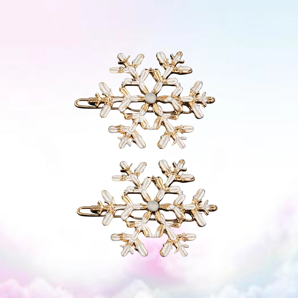 

2Pcs Big Snowflake Hair Clips Shining Crystal Rhinestones Metal Alloy Hair Barrettes for Girls Women Daily Wear Masquerade