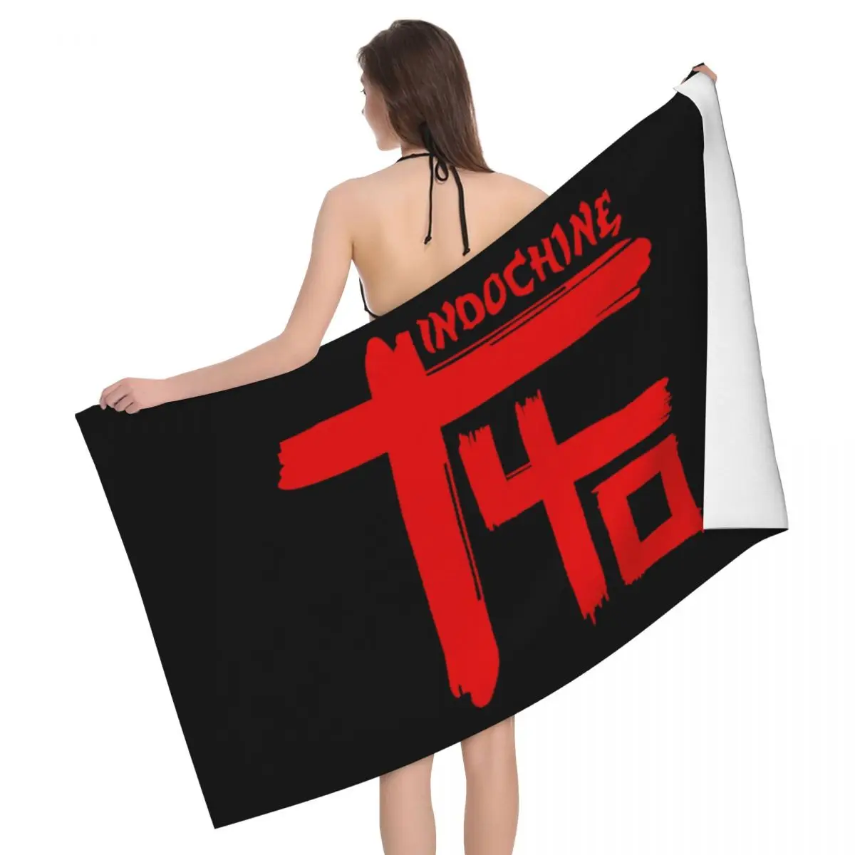 Custom Indochine Best Of French Pop Rock Beach Bath Towel Microfiber Shower Sports Yoga Towels