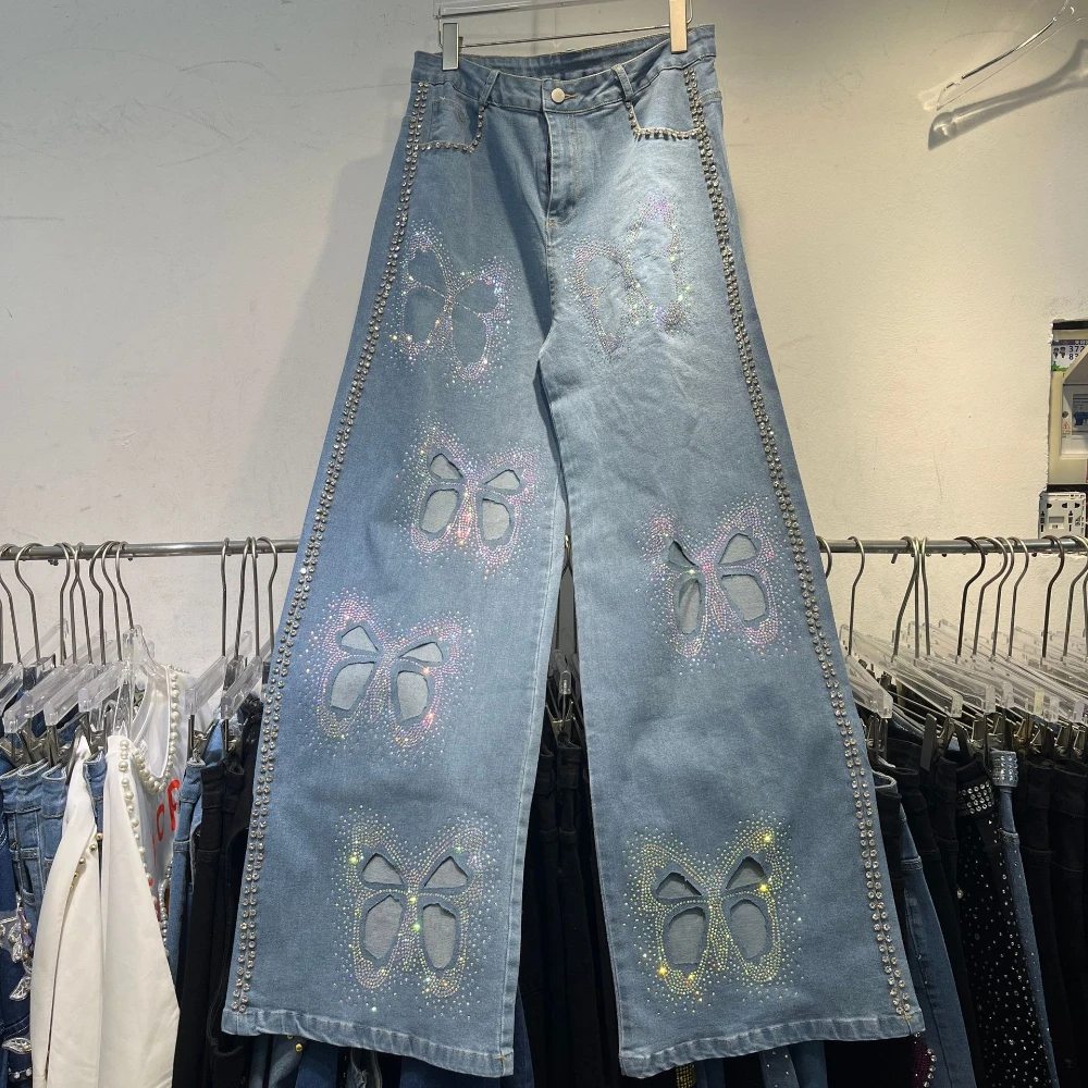 GALCAUR แฟชั่น Hollow OUT Spliced ลูกปัด 2 ชิ้นชุดผู้หญิง V คอเสื้อกั๊กสูงเอวกางเกงชุดคาวบอยหญิงใหม่