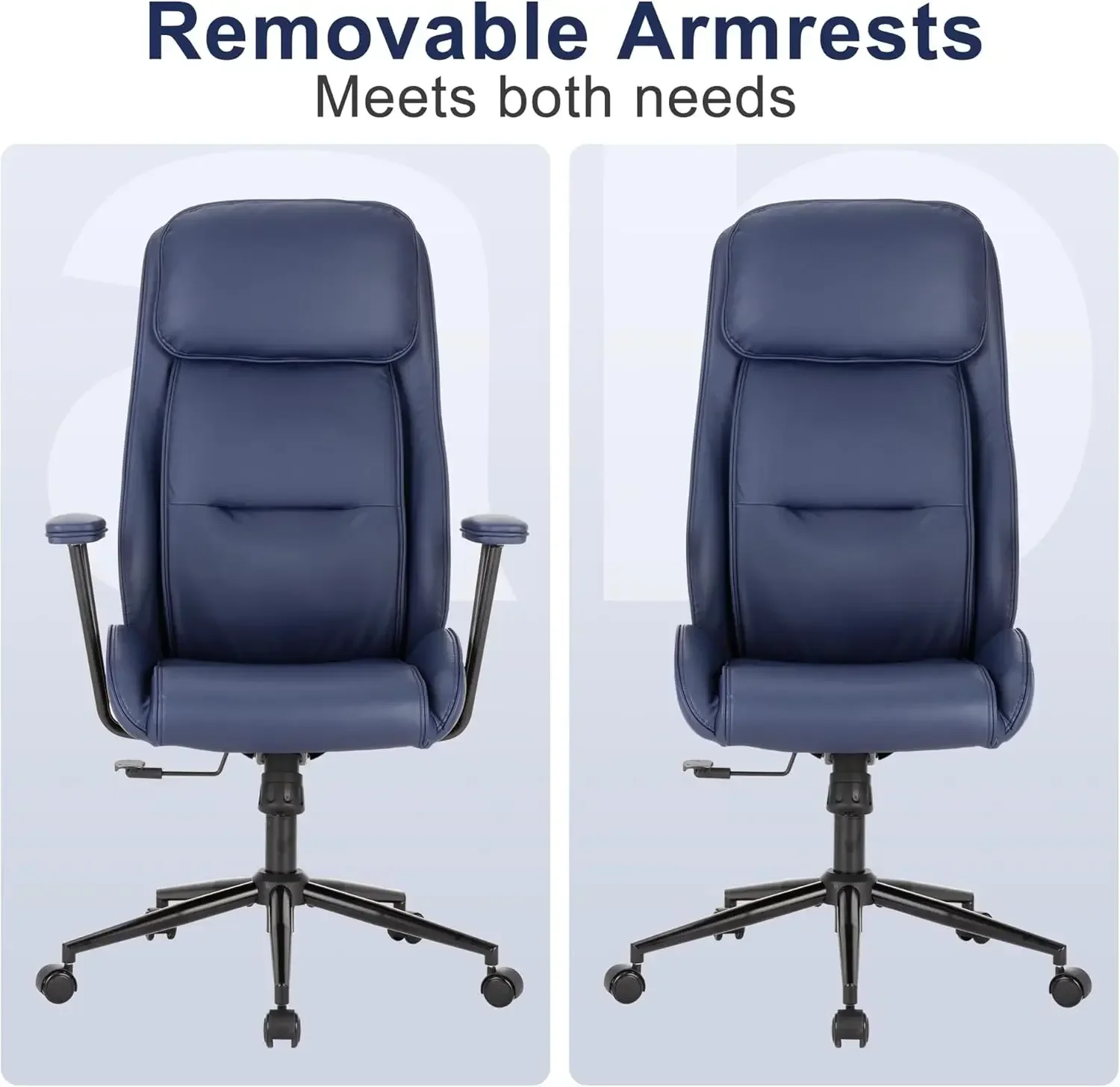 [할인된 가격, 핫 세일! ]모던 모던 가죽 사무실 의자, 요추 지지대가 있는 인체공학적 홈 오피스 책상 의자, 하이백 S