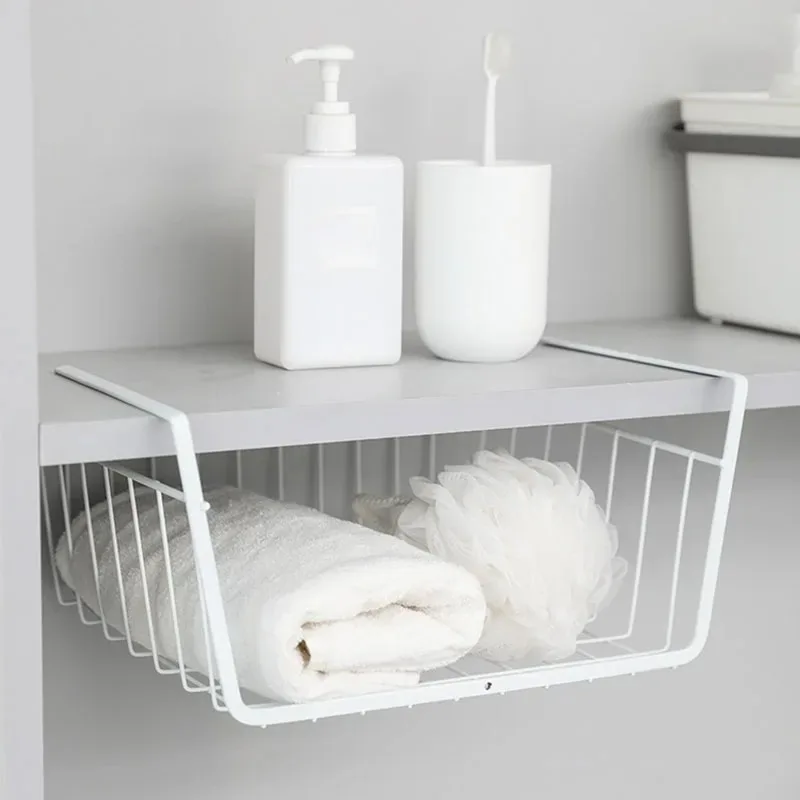 Suitable for kitchen bathroom storage hanging basket multifunctional storage rack hanging basket bedroom wardrobe storage basket